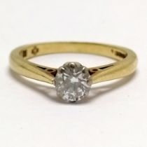 18ct hallmarked gold (year 2000) diamond solitaire ring - size L & 3g total weight ~ diamond
