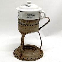 Clarke's Pyramid Food Warmer with it's metal stand 24cm high - has a small chip to the spout and