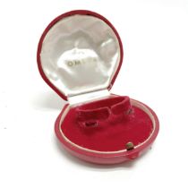 Omega empty vintage red leather ladies watch box - 9.5cm across & has wear