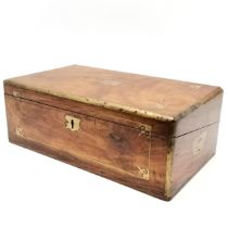 Antique camphor wood campaign writing slope with brass detail - 39cm x 28cm x 18cm high ~ 1 piece of
