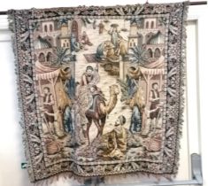 Tapestry wall hanging of a Dutch interior scene, 174 cm width, 60 cm high, t/w wall hanging of a