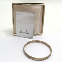 Allan Adler sterling silver bangle in original retail box (with booklet) - bangle 25g & 6.5cm