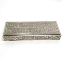 1965 inscribed silver table box presented to V R Manning in Khuzistan Iran decorated with engraved