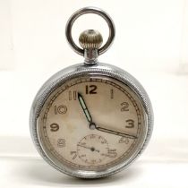Military G.S/T.P. pocket watch with Swiss movement in a 50mm case - running at the time of