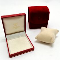 Must De Cartier red leather retail box 7cm x 7.8cm x 2cm T\w a red suede fashion pouch