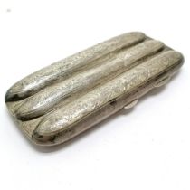 Antique 1910 silver cigar case with gilt interior (+ free cigar!) by Thomas Bishton - 13cm x 6cm &