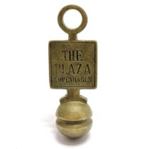 The Plaza Copenhagen hotel vintage key fob #105 - 9cm drop