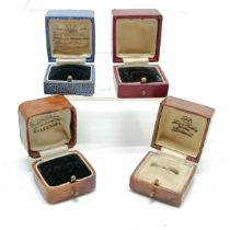 4 x antique ring boxes - G J H Brown (Chester), Ham & Huddy (Liskeard), Field & Son (Aylesbury) etc