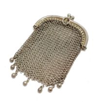 Silver marked mesh purse - 8cm drop & 30g ~ no obvious damage