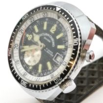 Sicura chrono 200m divers manual wind watch (38mm case) on vintage Tropic rubber strap - loose