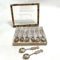 Boxed set of 6 x Chinese tea spoons + 2 extra spoons (68g) - box (a/f) 18cm x 14.5cm