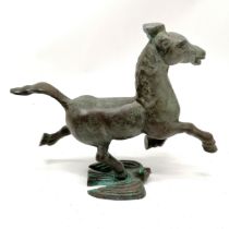 Bronze cast figure in the style of the flying horse of Gansu - 20cm high x 22cm across ~ has