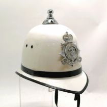 Isle of Man police force white helmet with black & chrome details