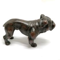 Bronze cast bulldog figure - 11cm across x 6cm high