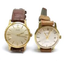 2 x vintage wristwatches ~ Swiss emperor & Avia olympic (34mm) - both in gold plated cases and