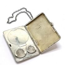 1912 Mappin & Webb silver combination sovereign coin / compact / cigarette case with safety wrist