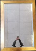 Large gilt framed Contemporary Mirror 76 cm wide x 107 cm high. Slight damage to frame.