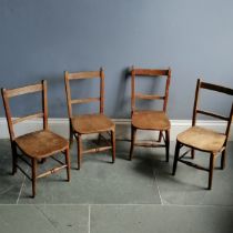 4 vintage wooden childrens chairs- 2 A/F