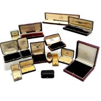 15 x empty jewellery boxes inc antique, heart shaped ring box, Edward Nowell (11cm square), J R