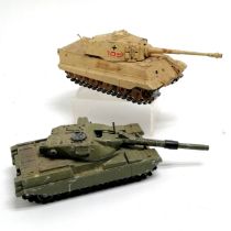 2 toy tanks - Polistil CA103 Königstiger (Tiger II) & Dinky Chieftain / 155mm mobile gun (doesn't