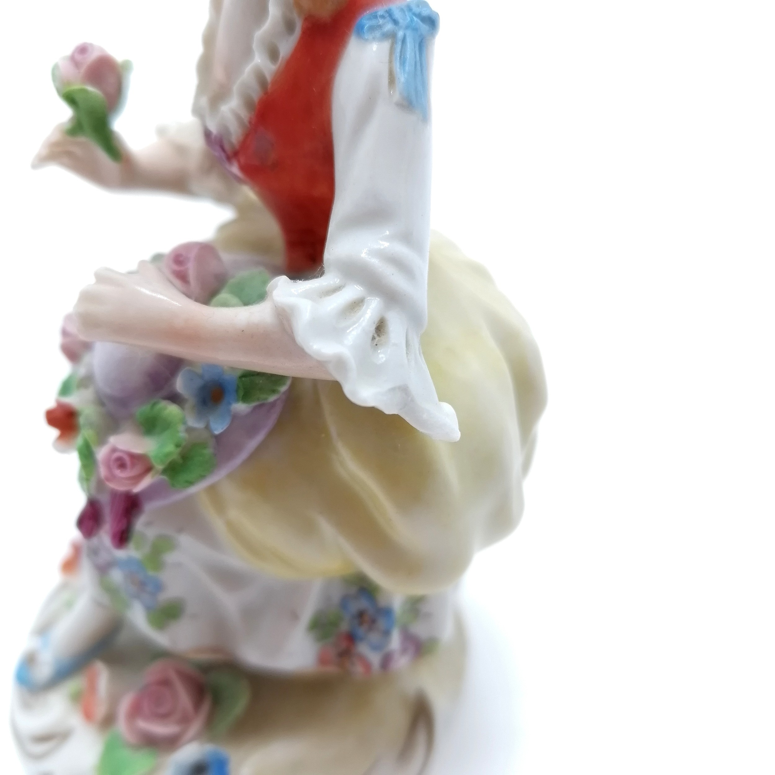 Sitzendorf 8 x porcelain classical figures - tallest 13cm & seated lady with small chip otherwise - Image 3 of 3