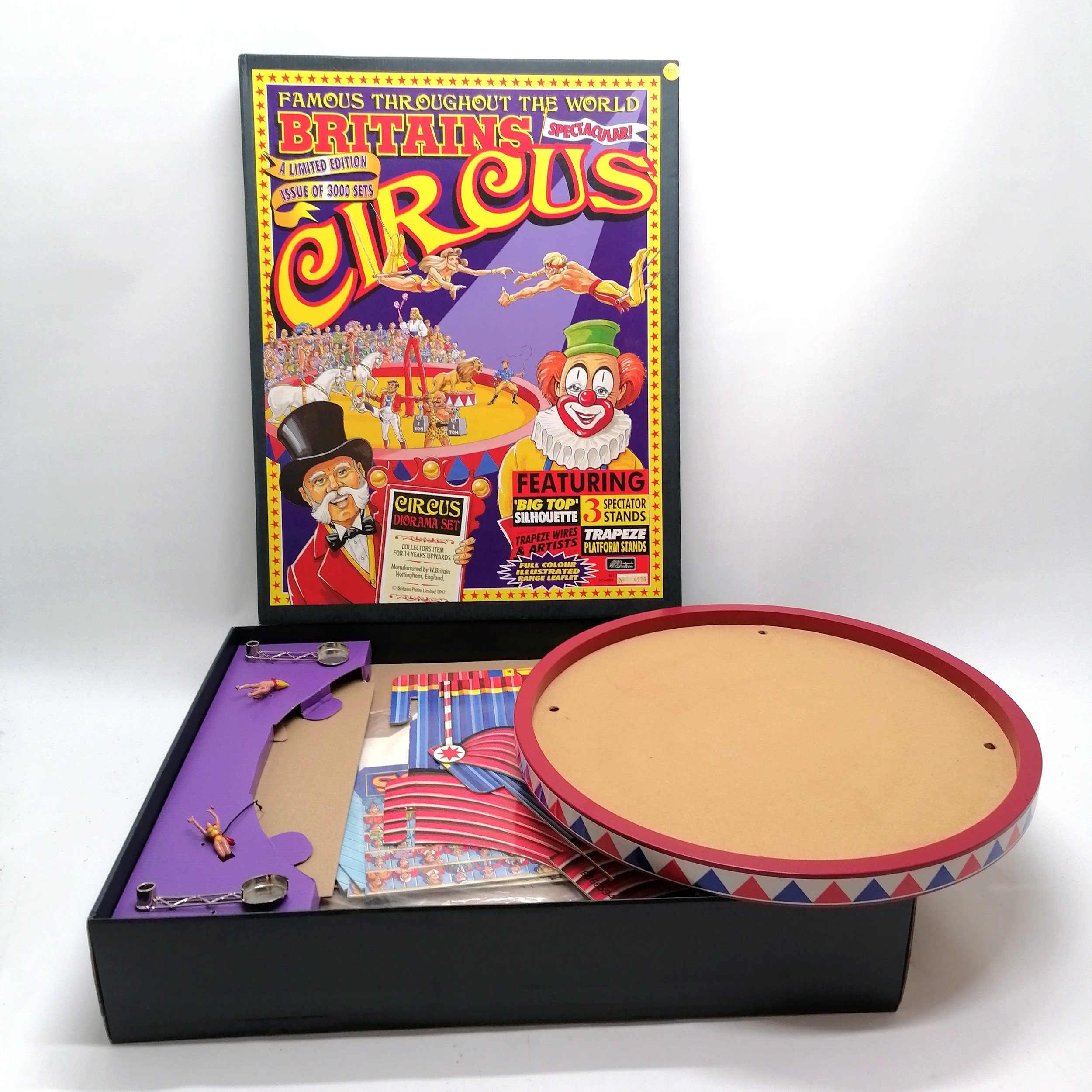 1997 Britains circus diorama set - box 54cm x 42cm x 10cm deep & is complete and in unused condition
