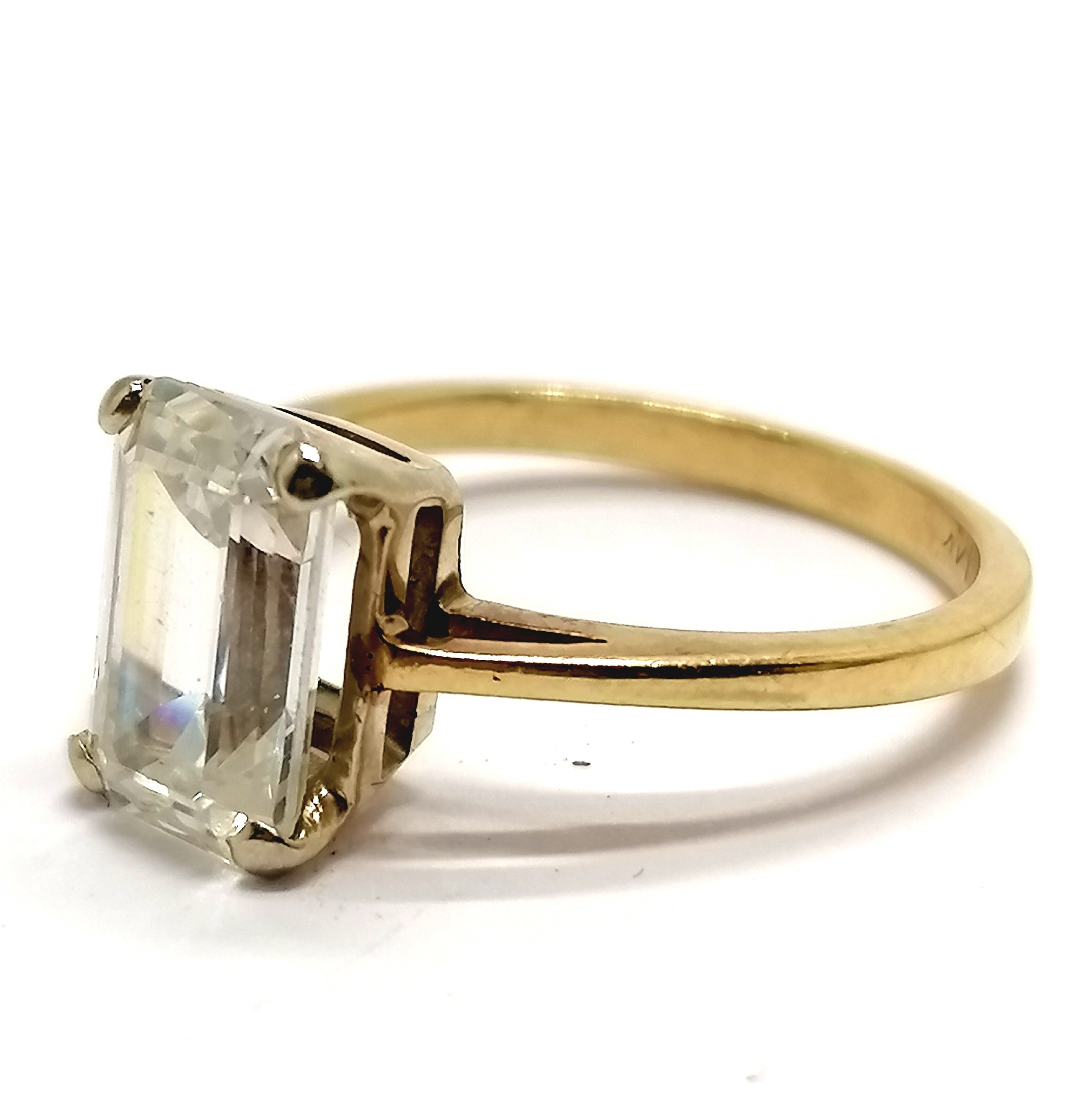 14ct marked gold white stone set ring - size L & 3g total weight - Image 3 of 3