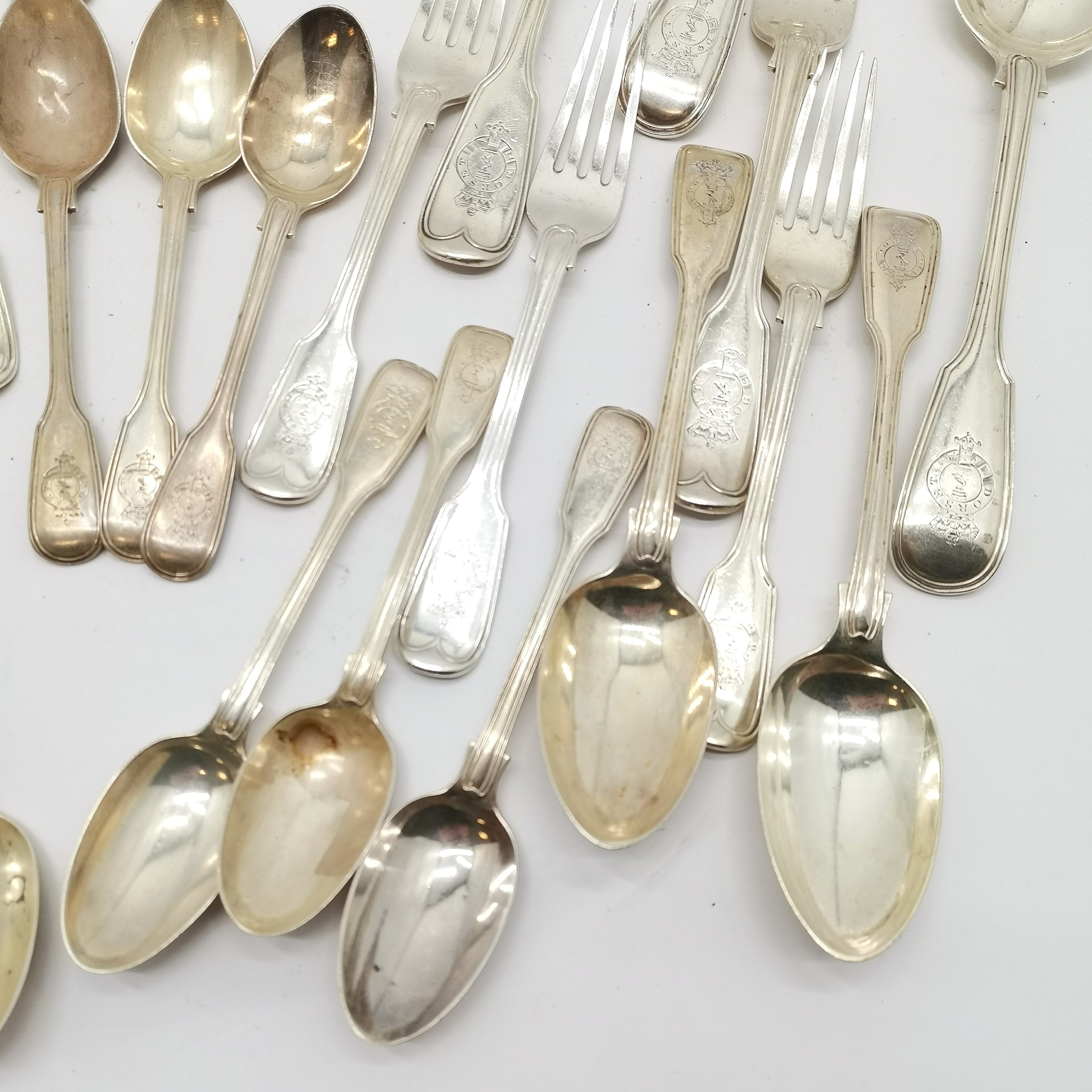 1854 Silver flatware by Chawner & Co (George William Adams) fiddle and thread pattern comprising x35 - Image 10 of 10