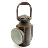 British Rail Southern antique railway lantern with original black paint finish - 33cm