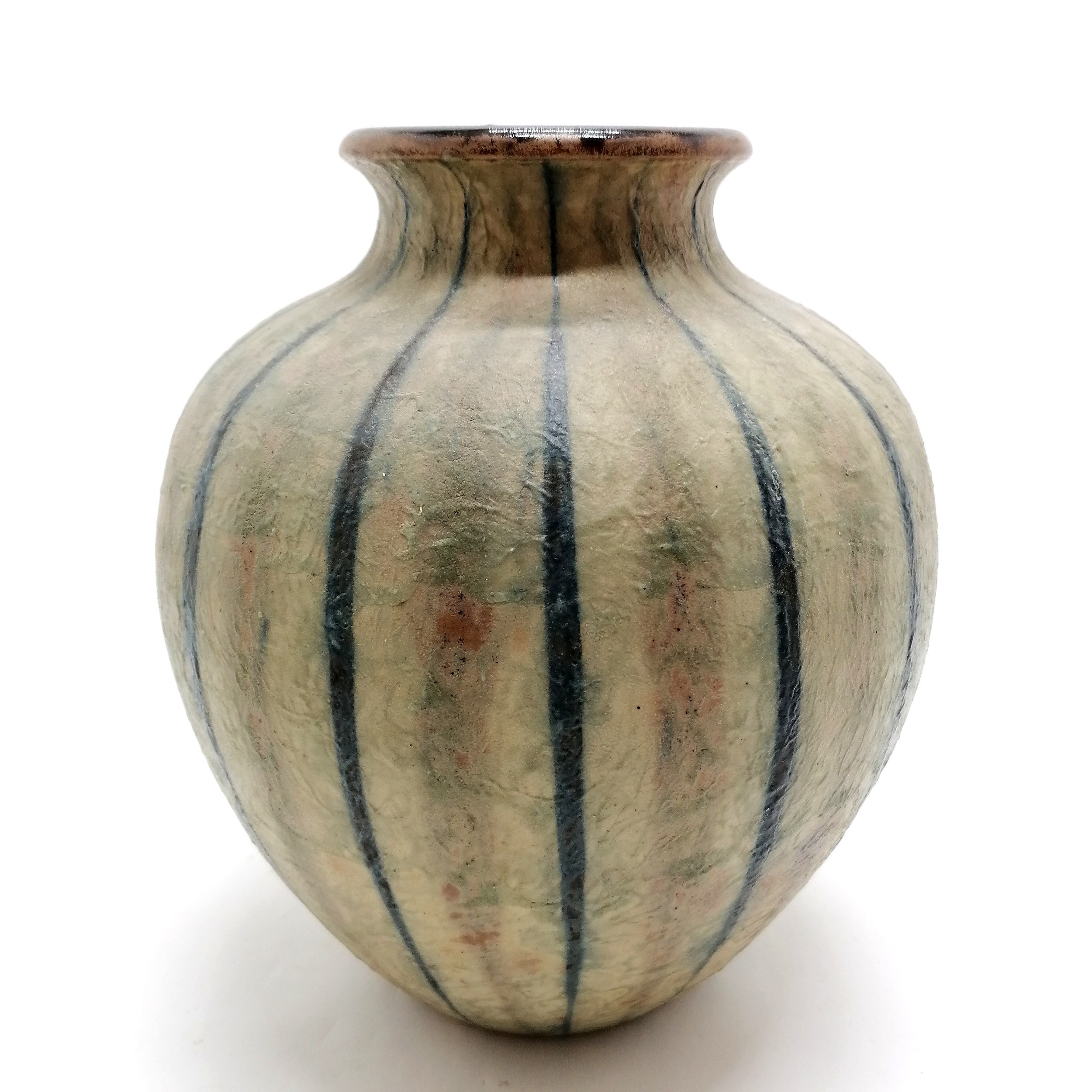 1904 (Sept) Martin Brothers (London & Southall) stoneware vase of good scale with vertical blue - Image 5 of 9