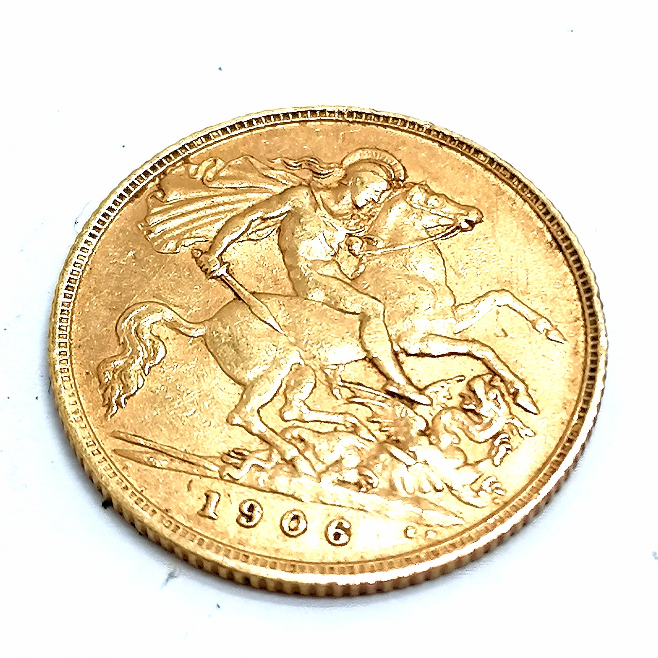 1906 KEVII half sovereign coin (3.98g) t/w metal sovereign coin case - SOLD ON BEHALF OF THE NEW - Image 3 of 4