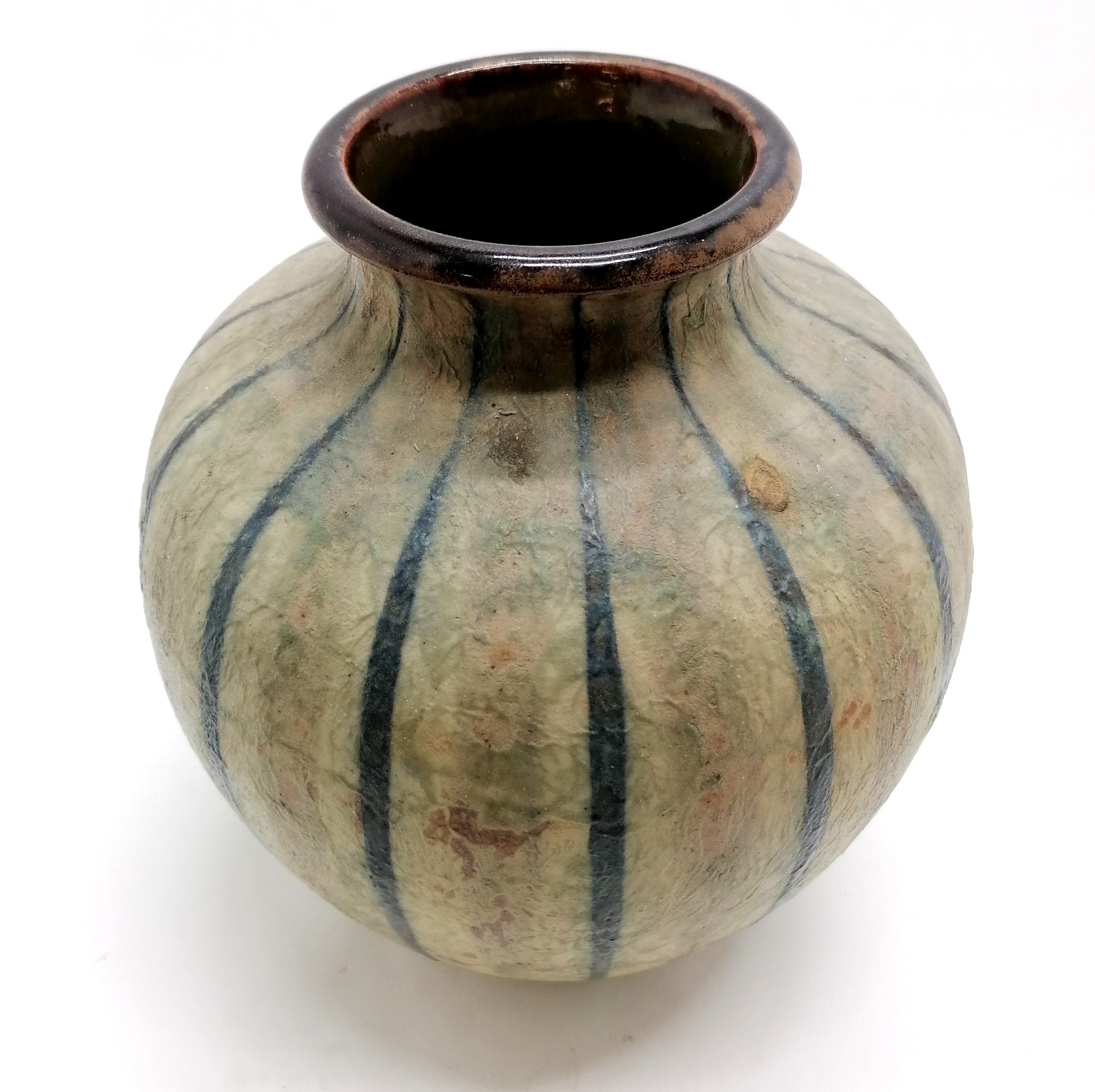 1904 (Sept) Martin Brothers (London & Southall) stoneware vase of good scale with vertical blue - Image 8 of 9