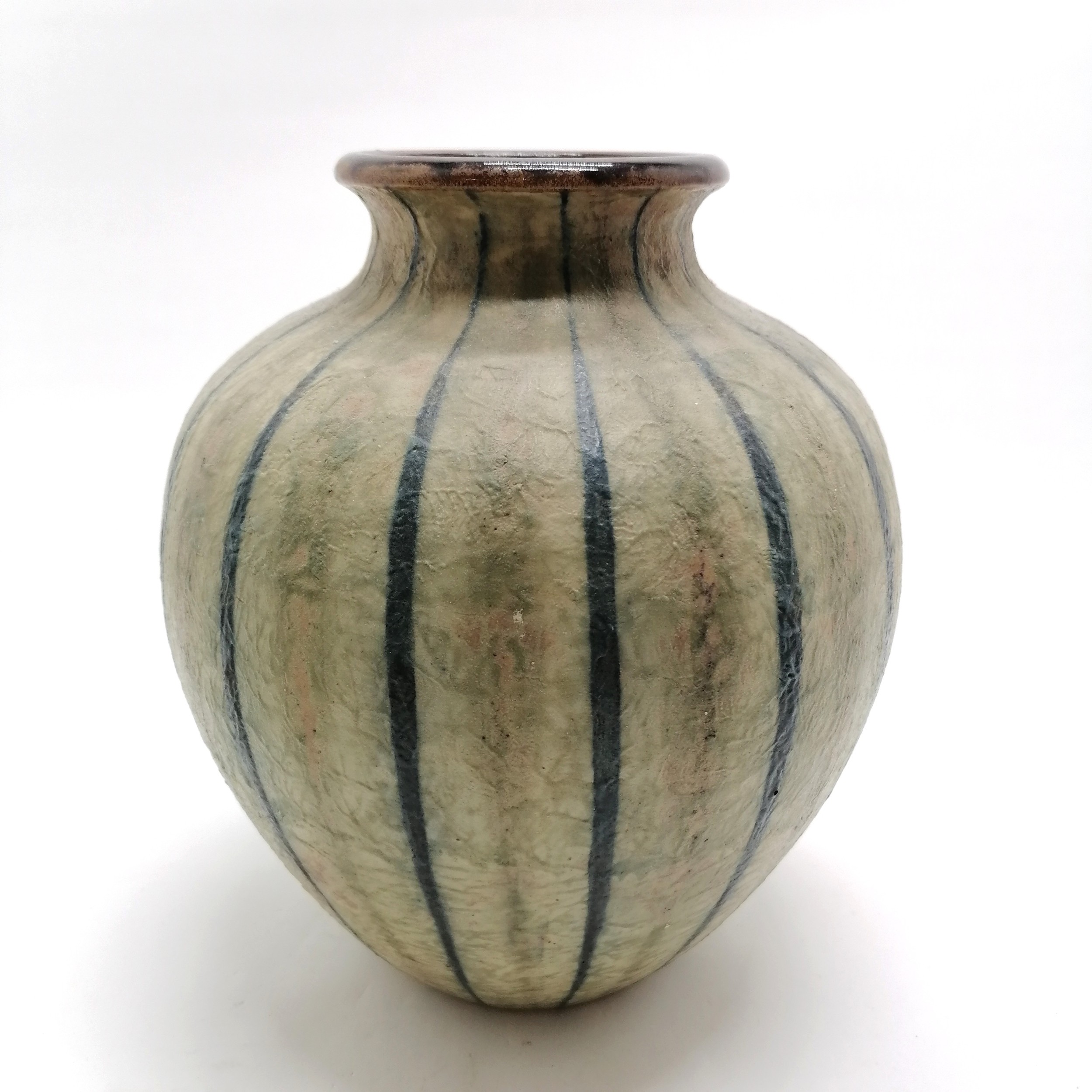 1904 (Sept) Martin Brothers (London & Southall) stoneware vase of good scale with vertical blue - Image 6 of 9