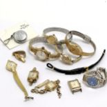 Qty of vintage ladies mechanical / quartz wristwatches inc Art Deco, Elgin, Pronto, Gruen, Hamilton,