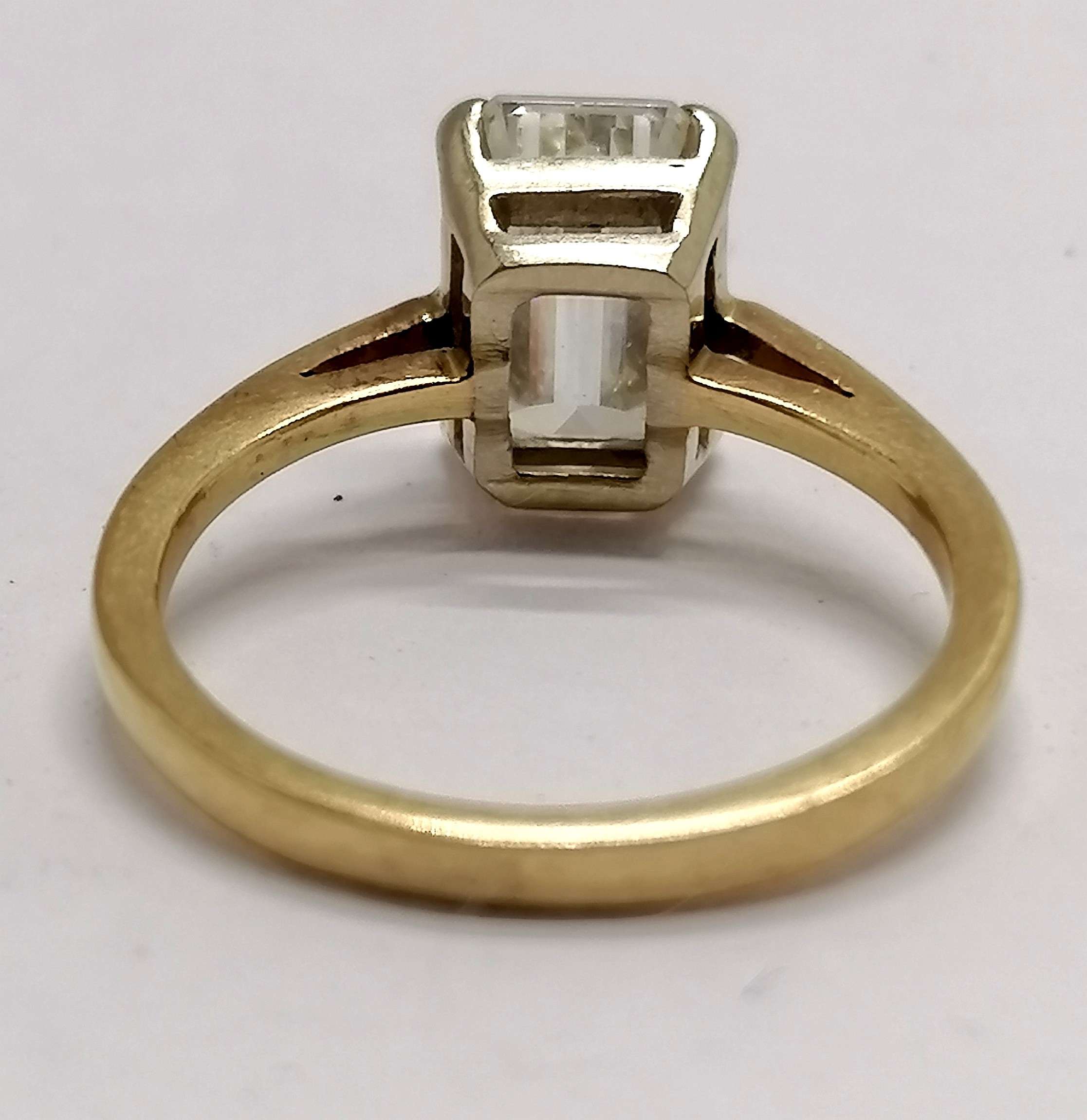 14ct marked gold white stone set ring - size L & 3g total weight - Image 2 of 3