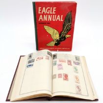 Pacific childrens world stamp album t/w Eagle Annual #1 ~ both have wear