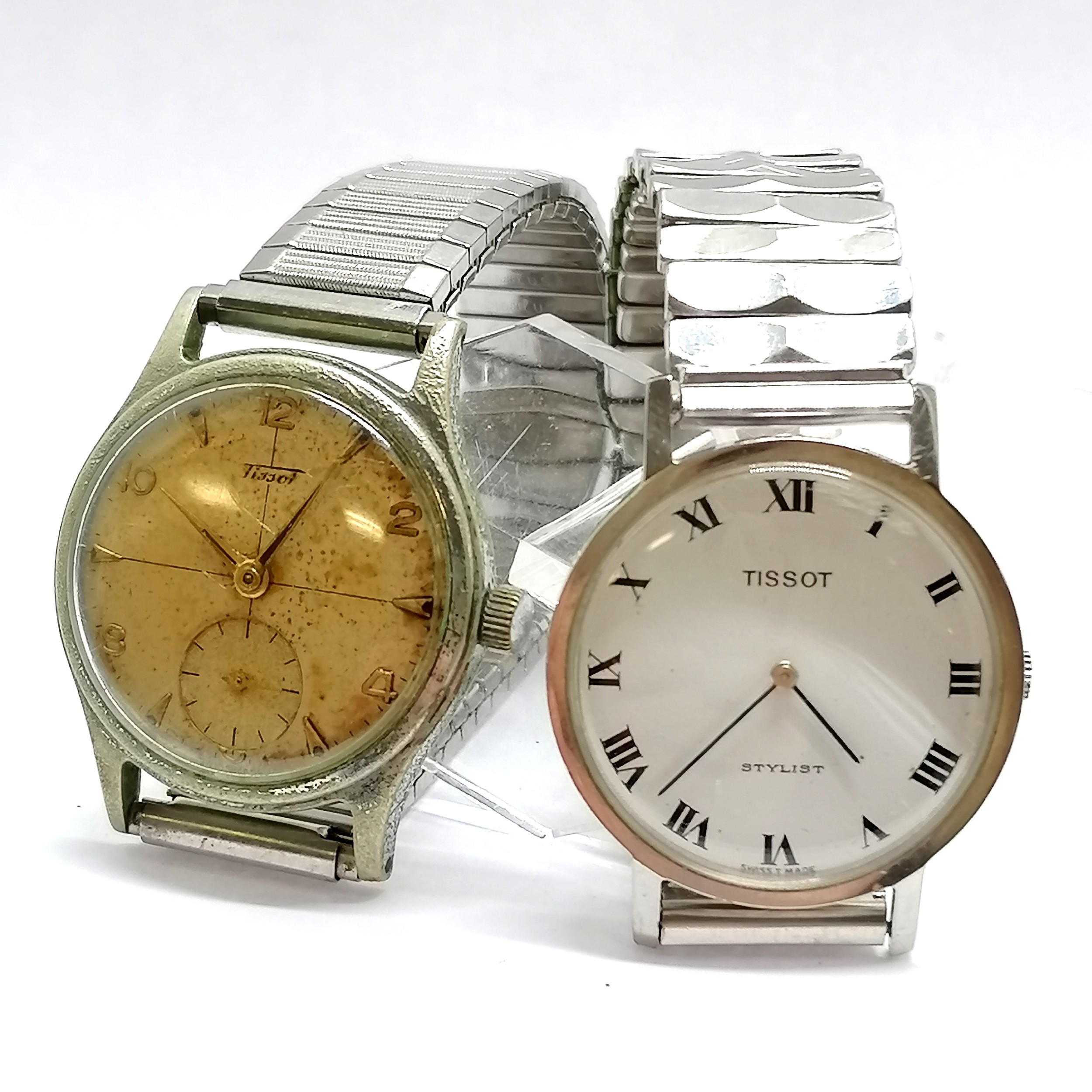 2 x Tissot manual wind wristwatches - largest 32mm and has deterioration to dial and case - both