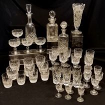 Quantity of Waterford glassware to include decanter. 4 sundae dishes, 6 tumblers, 4 slightly smaller