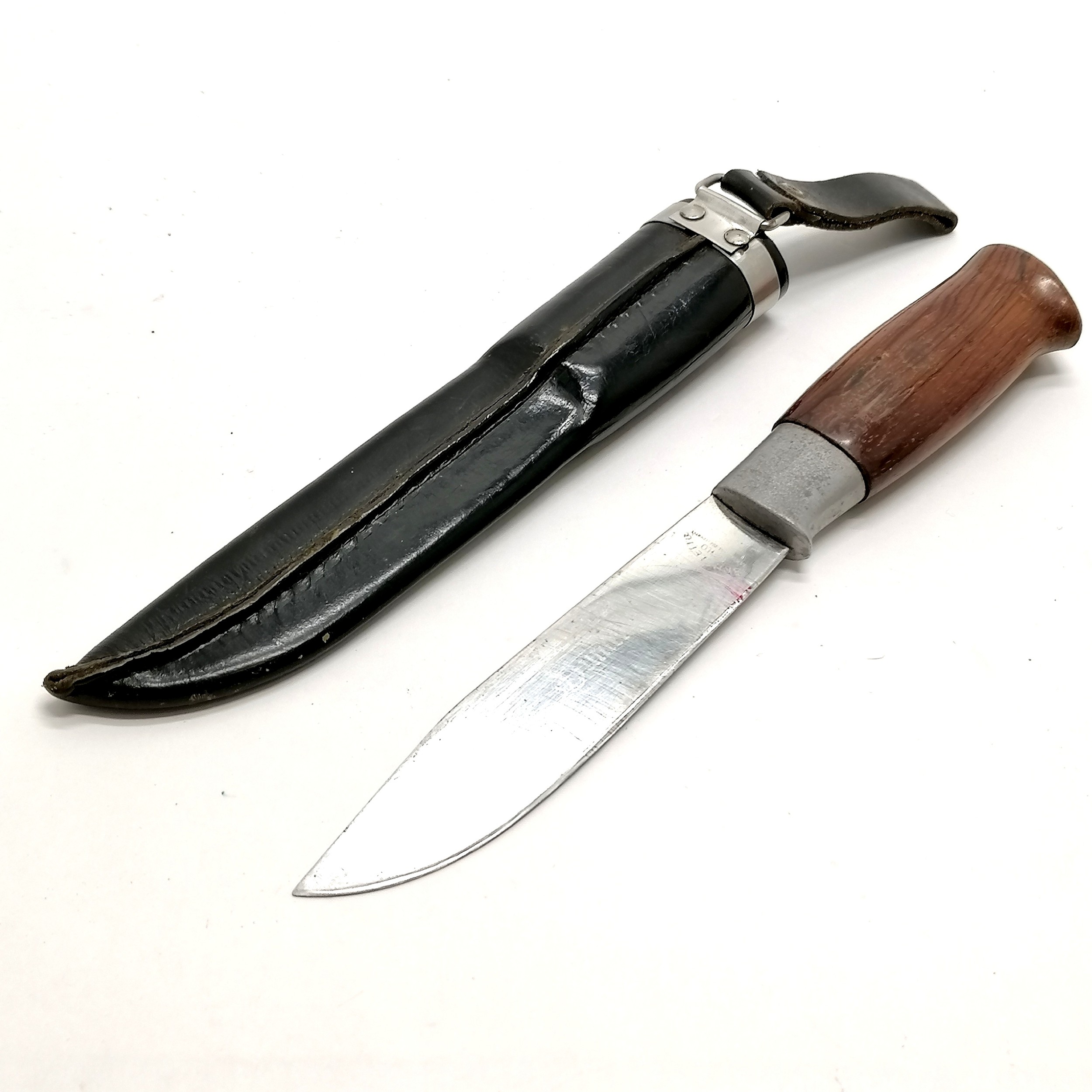 Brusletto Geilo Norwegian hunting knife in sheath (total length 27cm) t/w antique folding knife / - Image 9 of 10