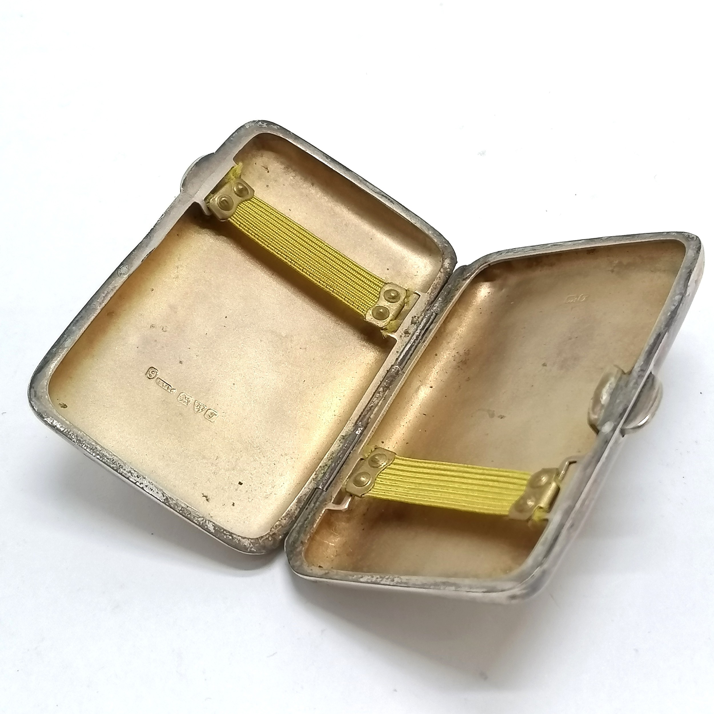 1919 engraved cigarettes case by J & R Griffin (8cm x 5.5cm) t/w American sterling silver butter - Image 3 of 3