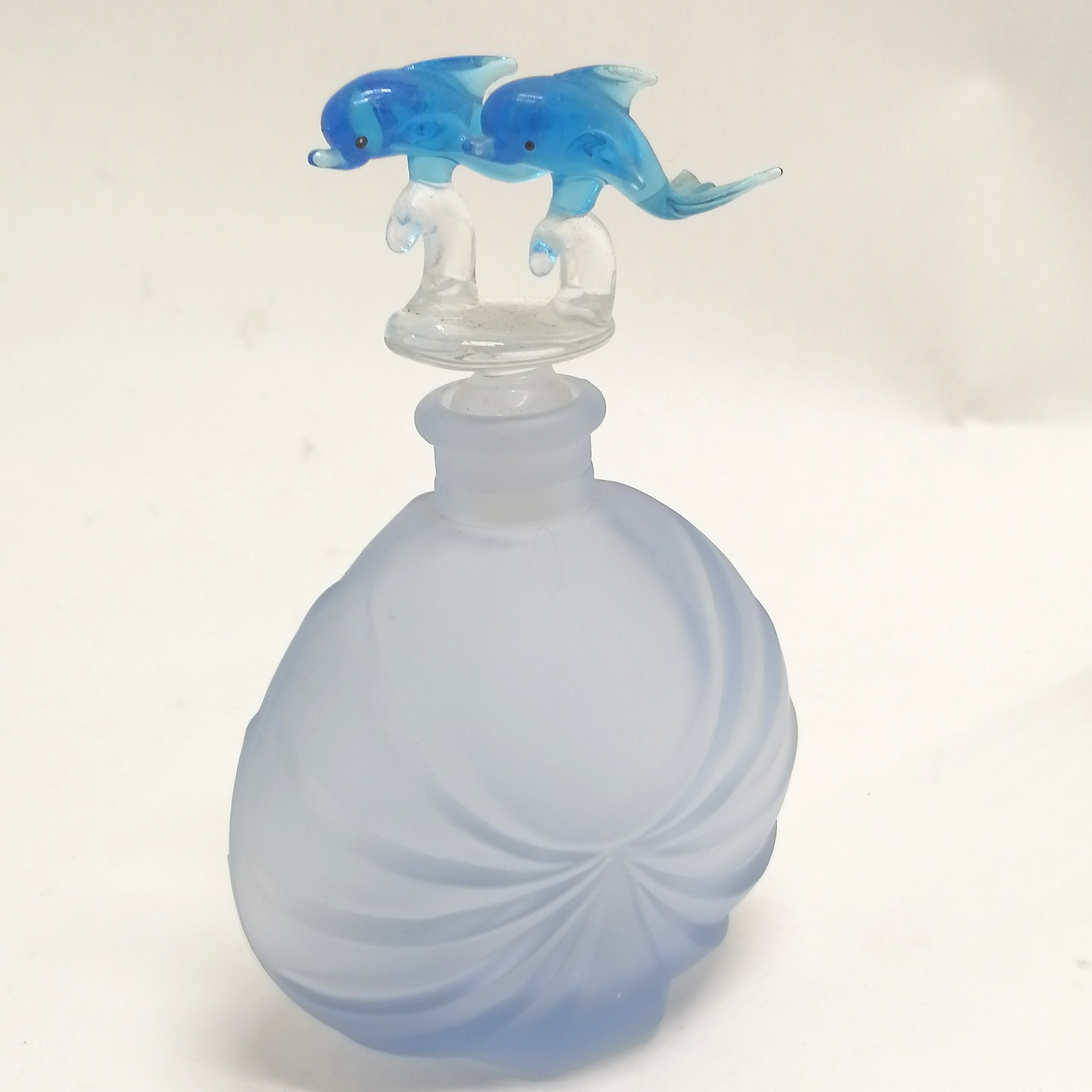 Caithness glass perfume atomiser 13cm high, Kinki blue glass scent bottle, M Hook green glass - Image 5 of 7