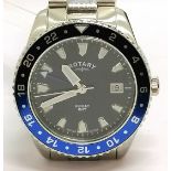 Rotary Henley GMT gents quartz stainless steel (40mm case) wristwatch - runs BUT WE CANNOT GUARANTEE
