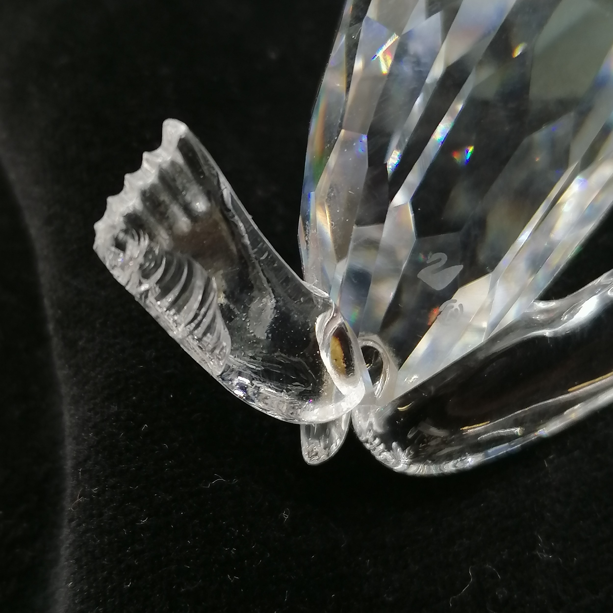 Swarovski glass candlestick 13 cm high, pair small candlesticks T/W 16 animals etc. only damage is - Image 2 of 4