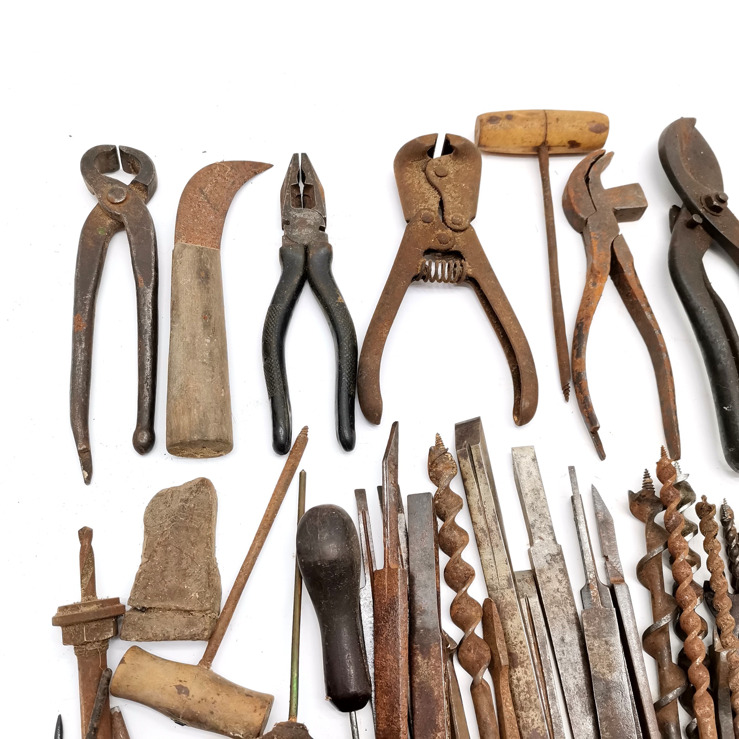 Collection of assorted vintage tools to include drill bits, pliers etc. - Image 3 of 5