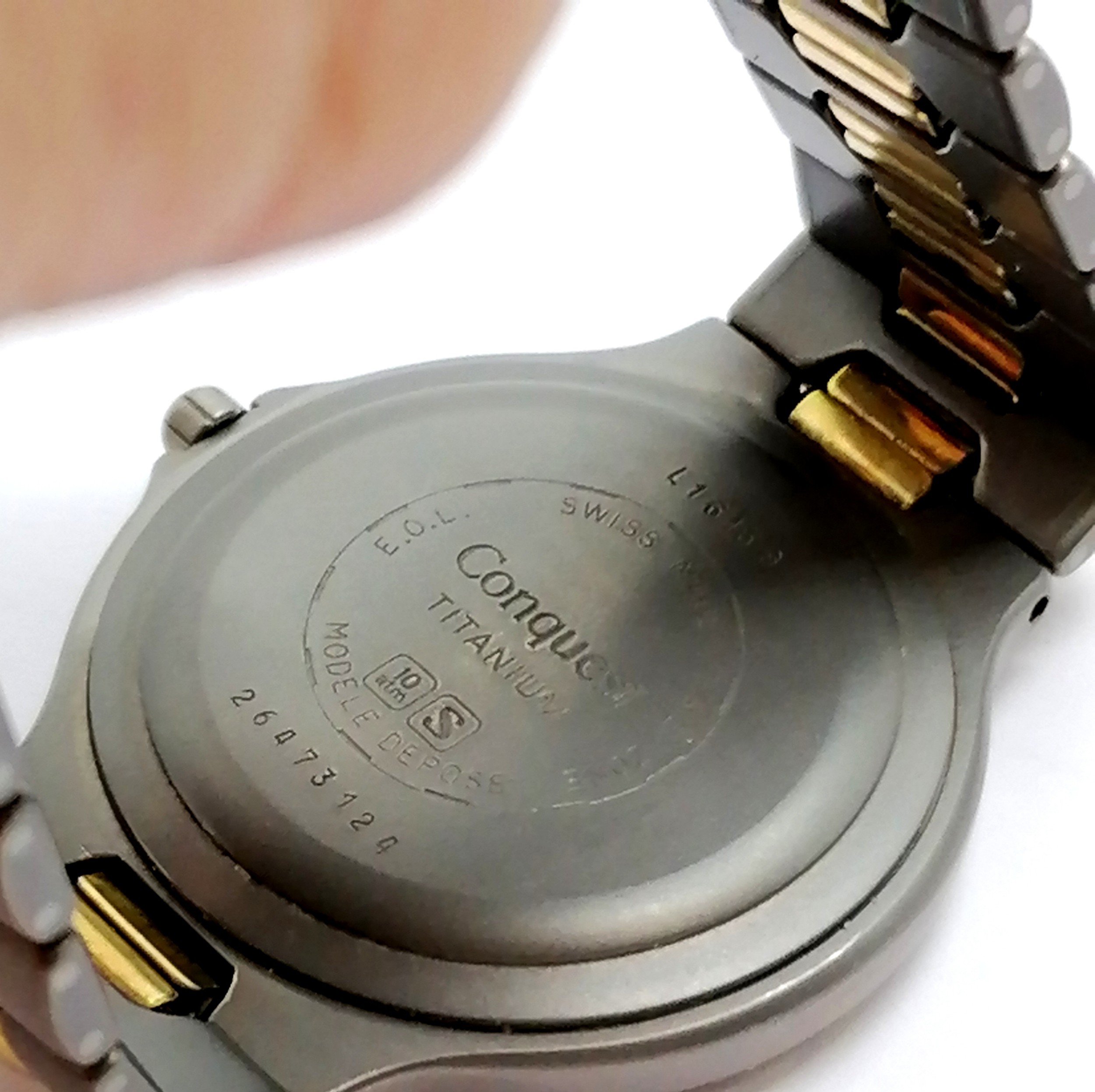 Longines conquest titanium quartz wristwatch (34mm case) - will need battery - SOLD ON BEHALF OF THE - Image 4 of 6