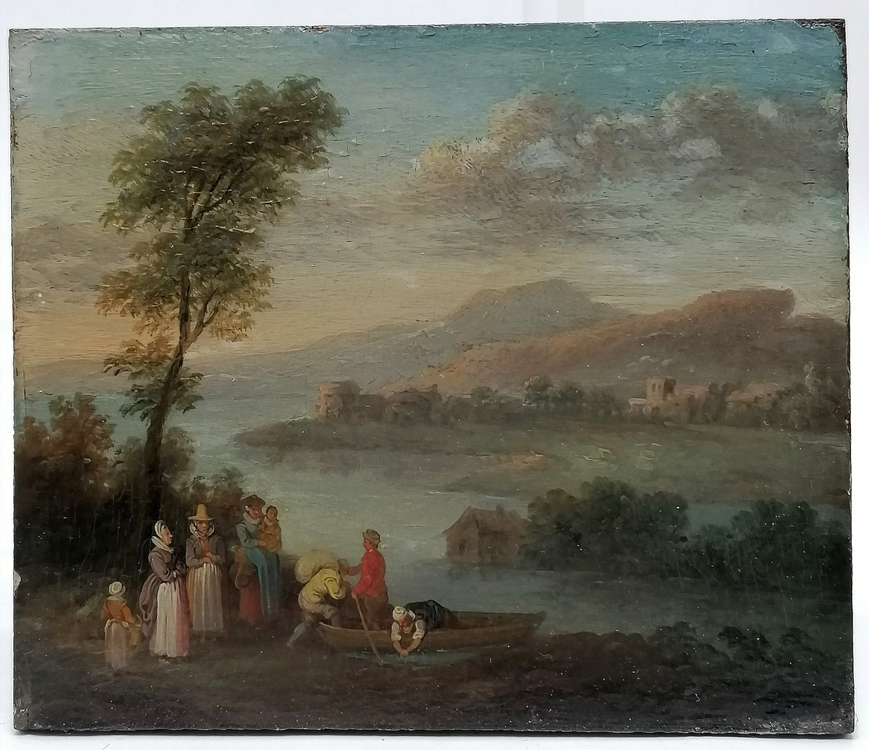 Pair of 17th century oil paintings on panel of pastoral scenes in original gilt frames in the circle - Image 3 of 11