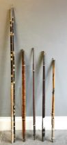 Collection of assorted vintage fishing rods to include, Lightning Strike, 432cm, and a vintage rod