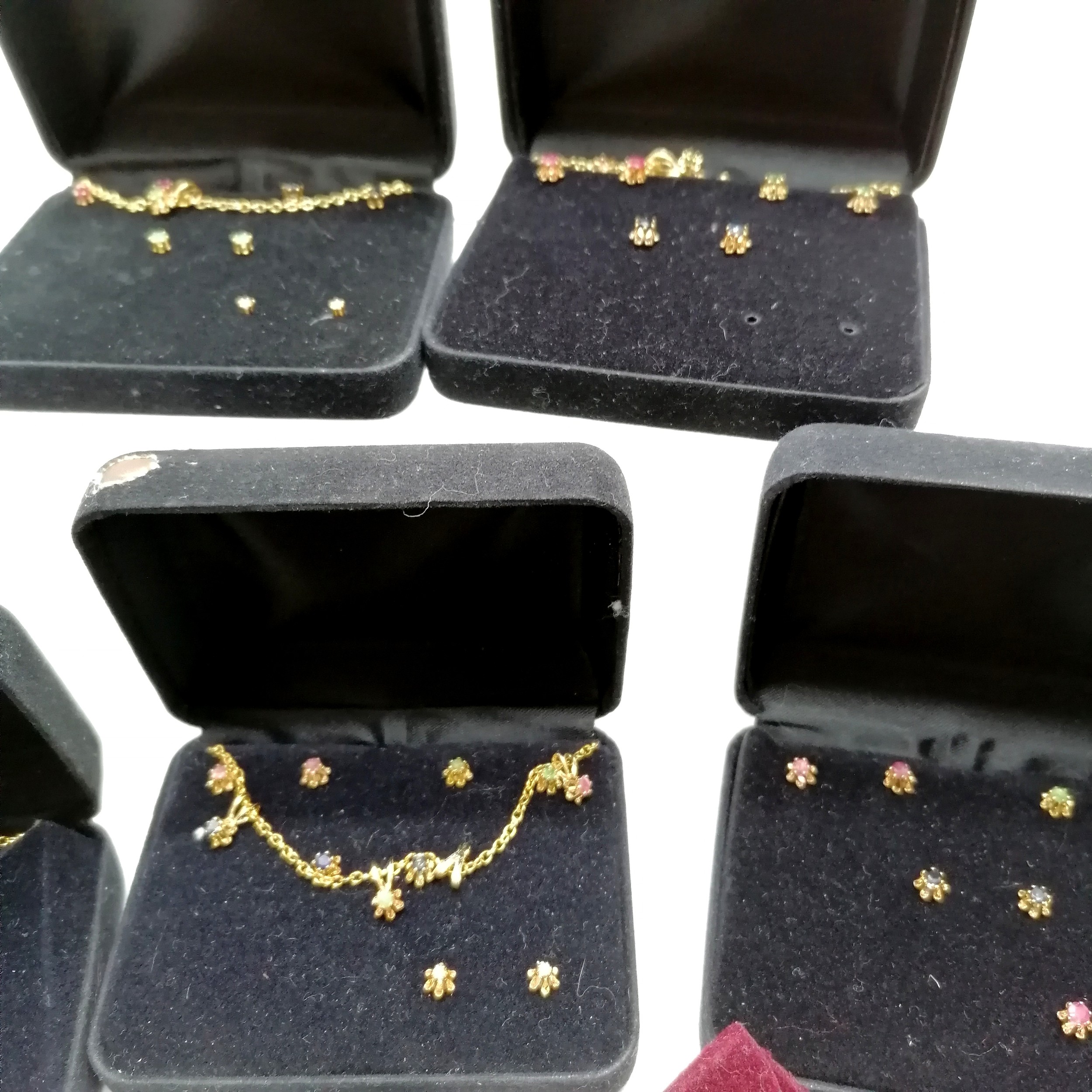 Large qty of mostly unworn gold tone jewellery set with precious / non-precious stones inc - Image 2 of 2