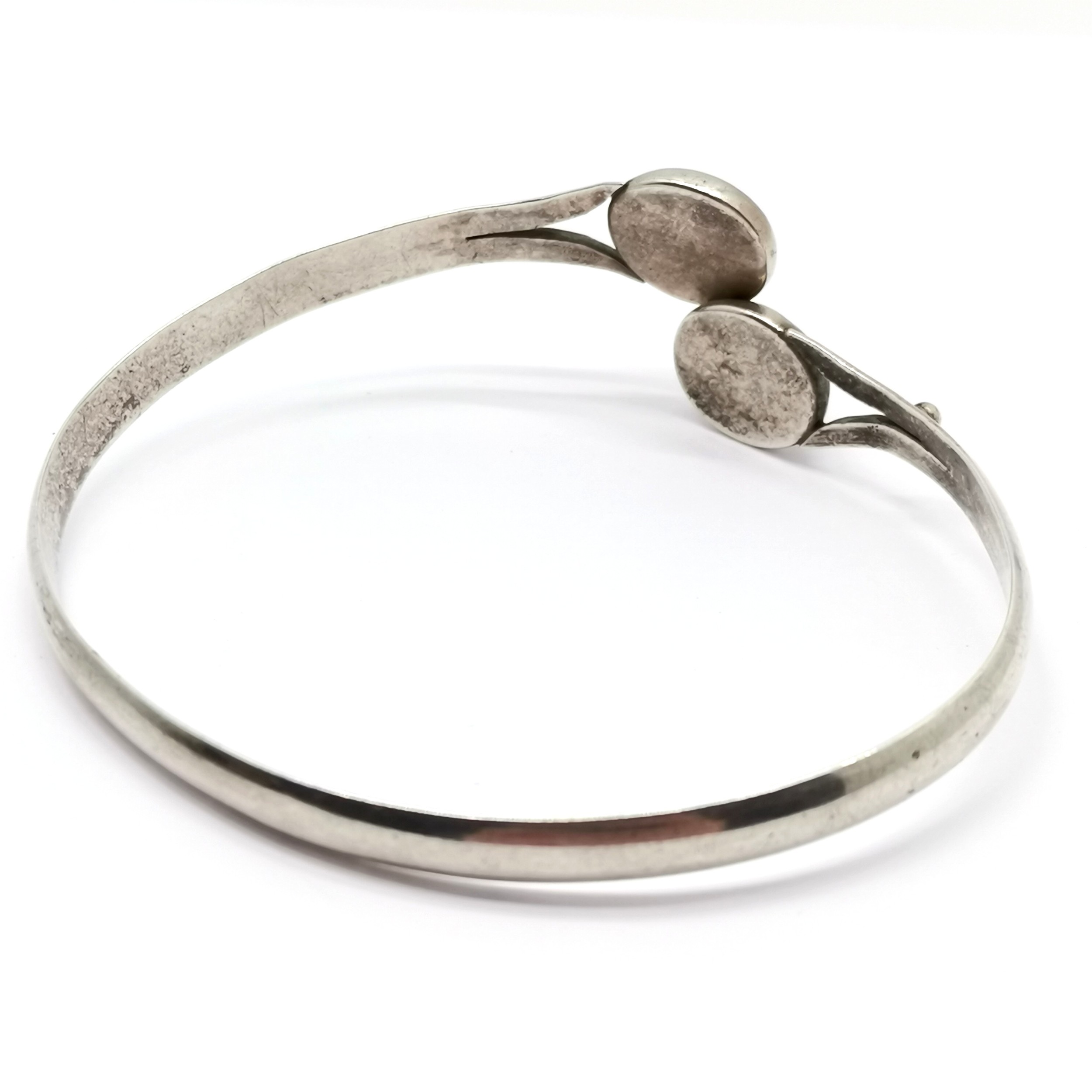 1961 Swedish silver bangle set with tigers eye by Ge-Kå (GK) - 18.5g total weight - Image 3 of 5