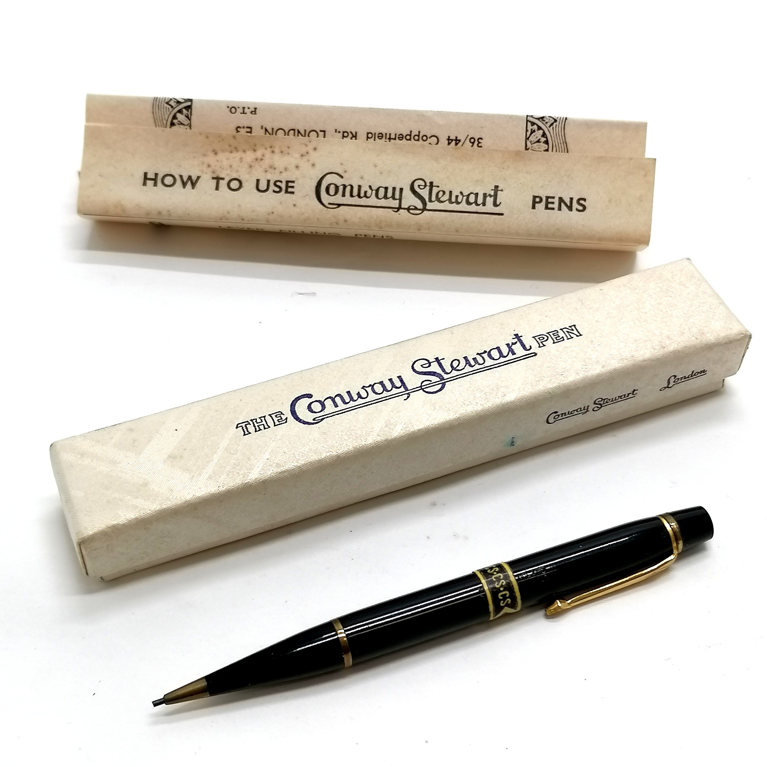 Conway Stewart propelling pencil in original box with leaflet and pencil in unused condition with